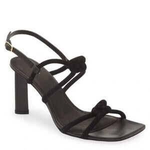 Frame Le Hendrix Suede Slingback Heels Black Size 39 (US 9) EUC Braided Leather